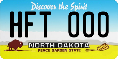 ND license plate HFT000