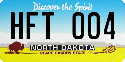 ND license plate HFT004