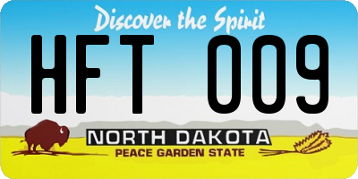 ND license plate HFT009