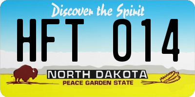 ND license plate HFT014