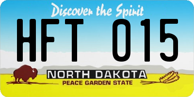 ND license plate HFT015