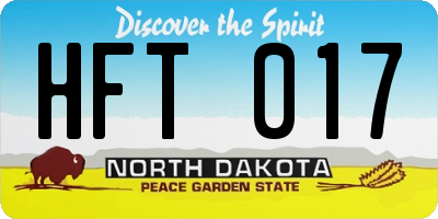 ND license plate HFT017