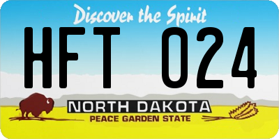 ND license plate HFT024