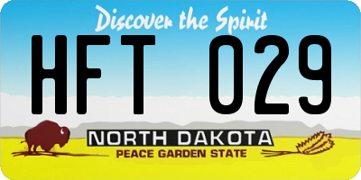 ND license plate HFT029