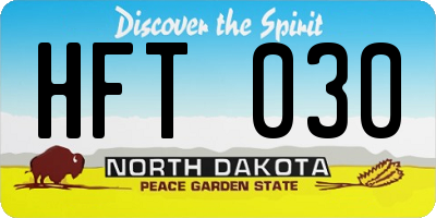 ND license plate HFT030