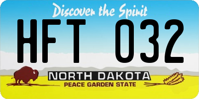 ND license plate HFT032