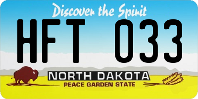 ND license plate HFT033