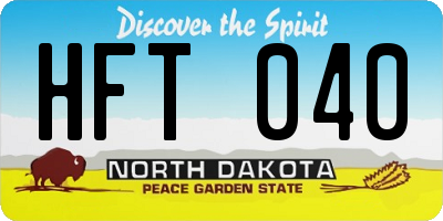 ND license plate HFT040