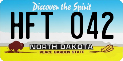 ND license plate HFT042