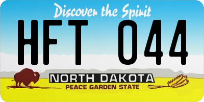 ND license plate HFT044