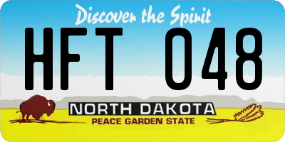 ND license plate HFT048
