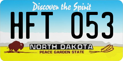 ND license plate HFT053