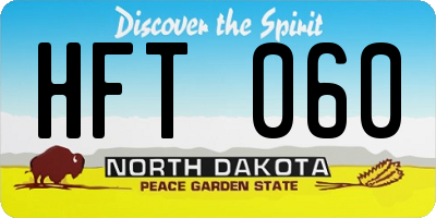 ND license plate HFT060