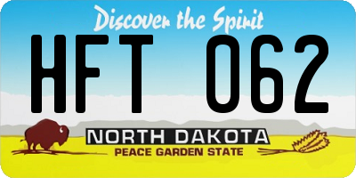 ND license plate HFT062