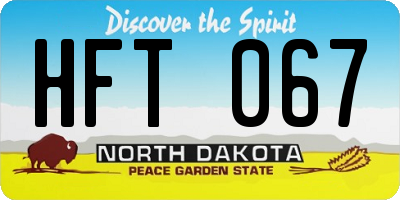 ND license plate HFT067