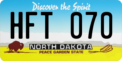 ND license plate HFT070