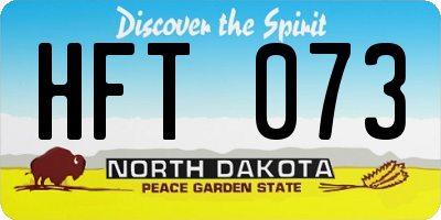 ND license plate HFT073
