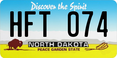 ND license plate HFT074