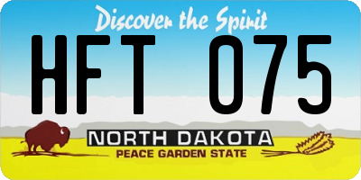 ND license plate HFT075