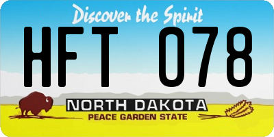 ND license plate HFT078