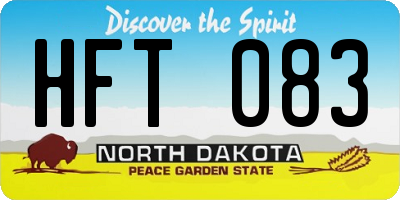 ND license plate HFT083