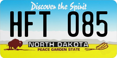 ND license plate HFT085
