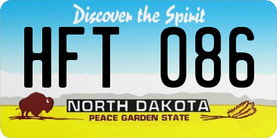 ND license plate HFT086
