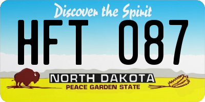 ND license plate HFT087
