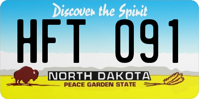 ND license plate HFT091