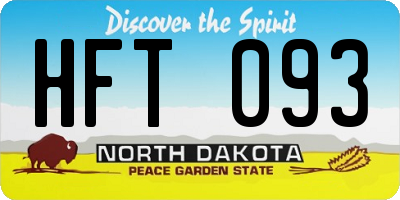 ND license plate HFT093
