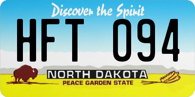 ND license plate HFT094