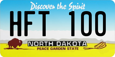 ND license plate HFT100