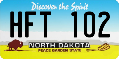 ND license plate HFT102
