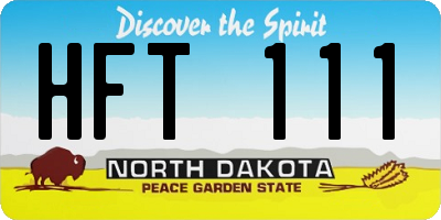 ND license plate HFT111