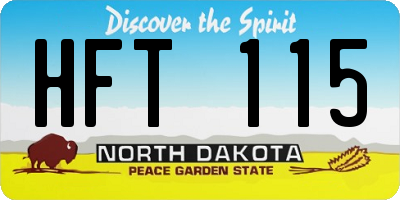 ND license plate HFT115