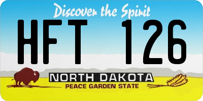 ND license plate HFT126