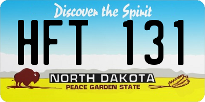 ND license plate HFT131