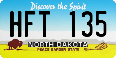 ND license plate HFT135