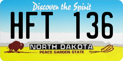ND license plate HFT136