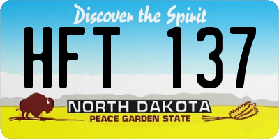 ND license plate HFT137