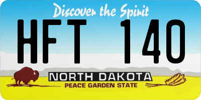 ND license plate HFT140