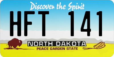 ND license plate HFT141