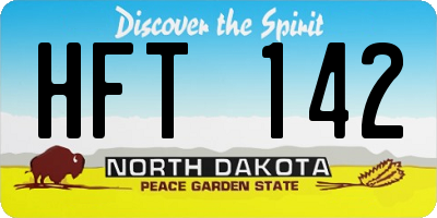 ND license plate HFT142