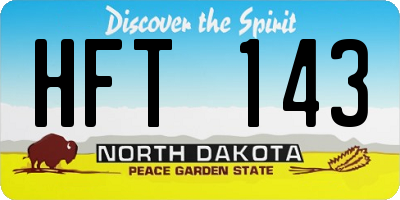 ND license plate HFT143