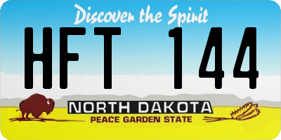 ND license plate HFT144