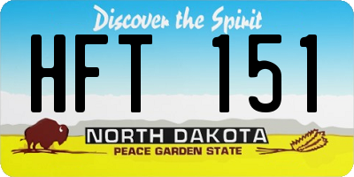 ND license plate HFT151