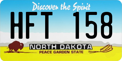 ND license plate HFT158