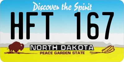 ND license plate HFT167