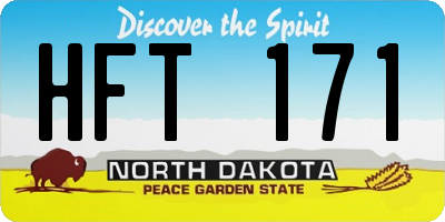ND license plate HFT171