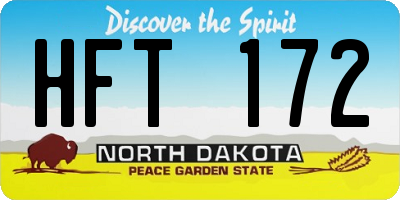 ND license plate HFT172